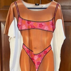 Pacsun airbrush bikini oversized shirt